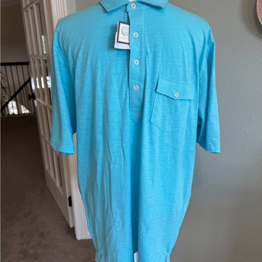 NWT B. Draddy Men's Blue Golf Polo Shirt from Toscana Country Club Size L